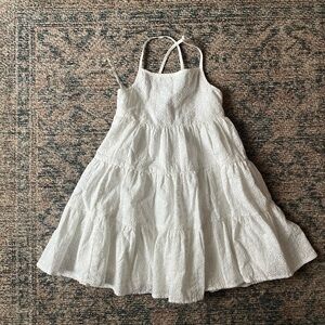 Joie White Tiered Kids Eyelet Dress